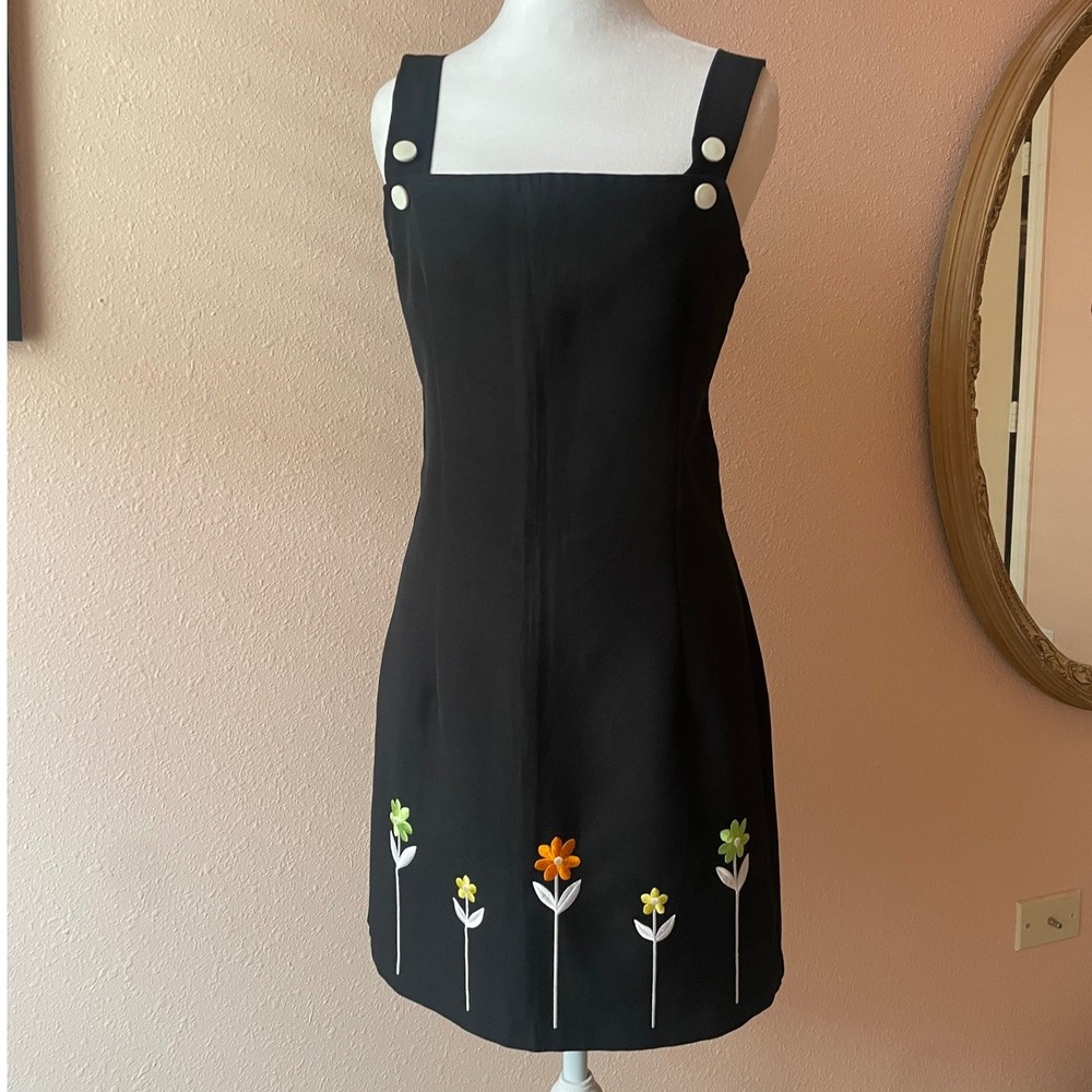 Vintage 90s Floral Cottagecore Overall Dress - Picture 2 of 6
